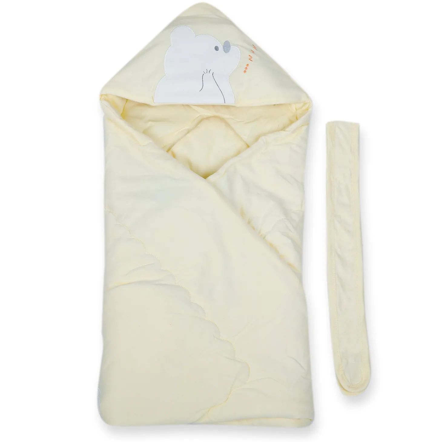 Baby Moo Workaholic Bear 100 % Cotton Wrapper - Yellow
