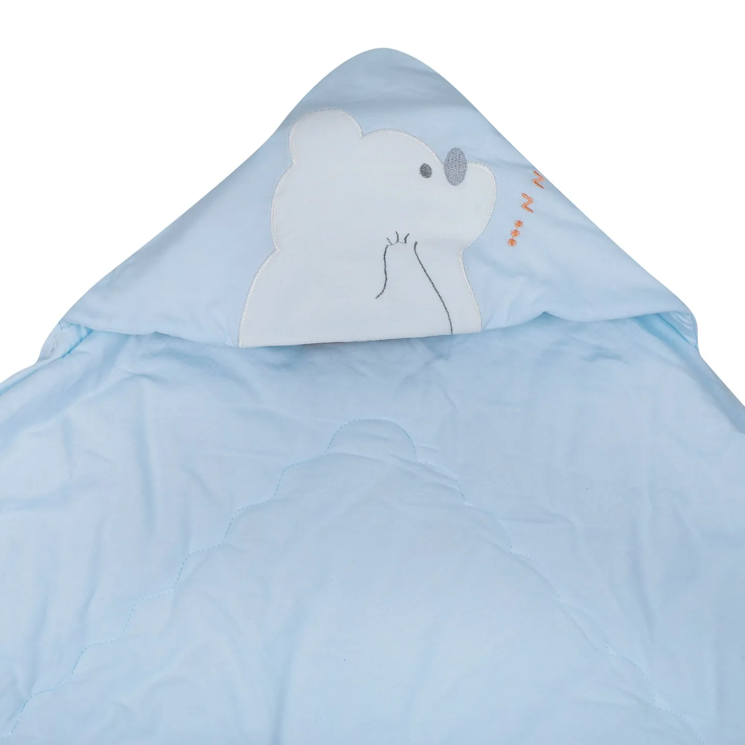 Baby Moo Workaholic Bear 100 % Cotton Wrapper - Blue
