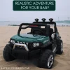 Baby Moo Wrangler 4X4 Battery Operated Electric Ride On Jeep With Rechargeable 12V Battery, Remote Control - Green