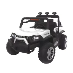 Baby Moo Wrangler 4X4 Battery Operated Electric Ride On Jeep With Rechargeable 12V Battery, Remote Control - White