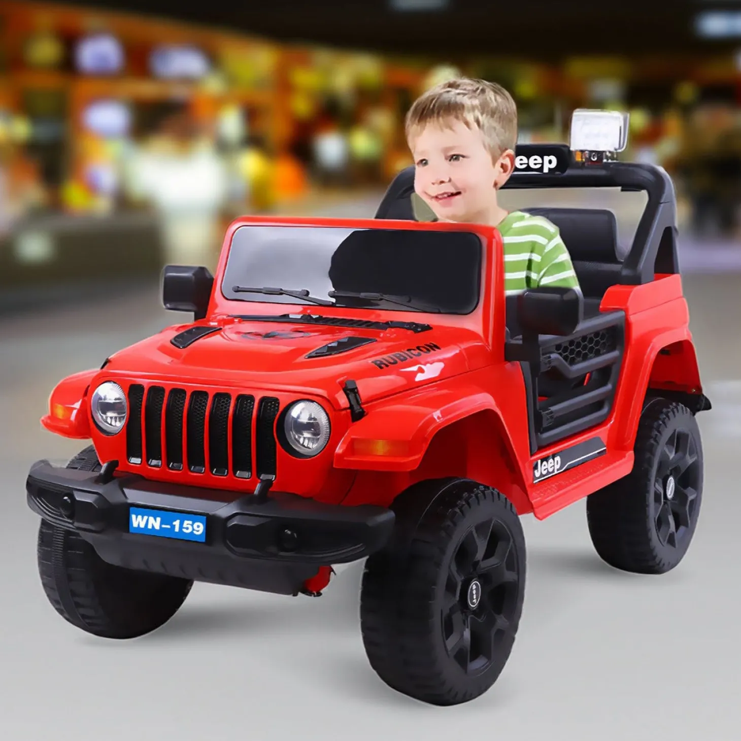 Baby Moo 4X4 Battery Operated Electric Ride On Jeep With Rechargeable 12V Battery, Remote Control Double Seat - Red