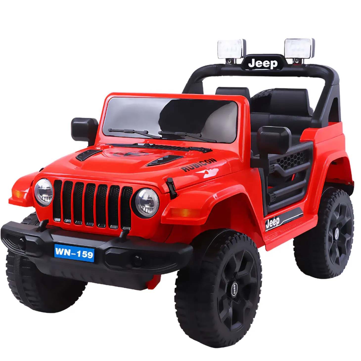 Baby Moo 4X4 Battery Operated Electric Ride On Jeep With Rechargeable 12V Battery, Remote Control Double Seat - Red