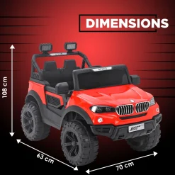 Baby Moo 4X4 Mercedes Benz Electric Ride-On Car for Kids | Rechargeable Battery | Bluetooth Remote Control | USB MP3 Player | Double Seat | Age 2-6 - Red