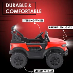 Baby Moo 4X4 Mercedes Benz Electric Ride-On Car for Kids | Rechargeable Battery | Bluetooth Remote Control | USB MP3 Player | Double Seat | Age 2-6 - Red