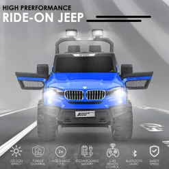 Baby Moo 4X4 Mercedes Benz Electric Ride-On Car for Kids | Rechargeable Battery | Bluetooth Remote Control | USB MP3 Player | Double Seat | Age 2-6 - Blue