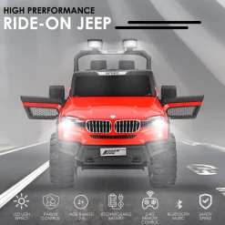 Baby Moo 4X4 Mercedes Benz Electric Ride-On Car for Kids | Rechargeable Battery | Bluetooth Remote Control | USB MP3 Player | Double Seat | Age 2-6 - Red