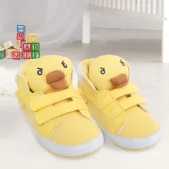 Baby Moo Yellow Ducklings Velcro Casual Booties