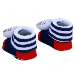Baby Moo Zebra Cotton Anti-Skid 3D Socks - Grey