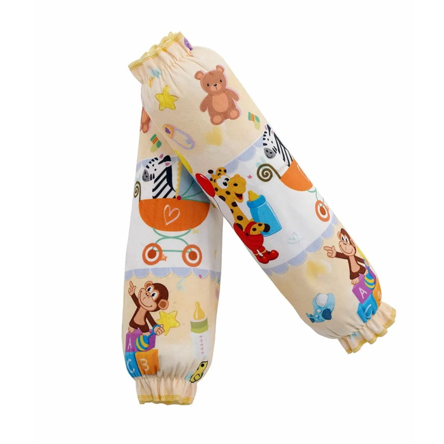 Baby Moo Zebra in Pram 2 Pcs Velvet Large Bolster Set - Yellow