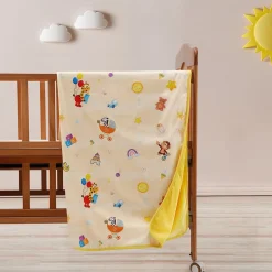 Baby Moo Zebra in Pram All Season Premium Blanket - Yellow