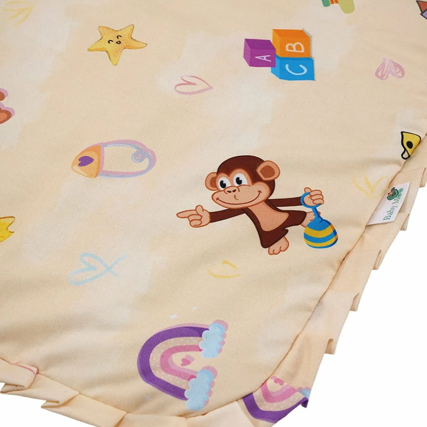 Baby Moo Zebra in Pram Premium Quilted Hood Wrapper - Yellow
