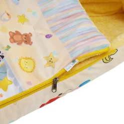 Baby Moo Zebra in Pram Premium Carry Nest Velvet With Fur Lining Sleeping Bag - Yellow