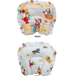 Baby Moo Zebra in Pram Soft Velvet U Pillow, 2 Side Bolsters Mattress Set - Yellow