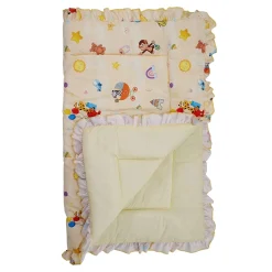 Baby Moo Zebra in Pram Soft Frill Large Duvet Quilt - Yellow