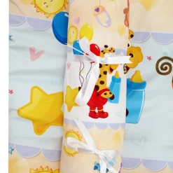 Baby Moo Zebra in Pram Soft Velvet U Pillow, 2 Side Bolsters Mattress Set - Yellow