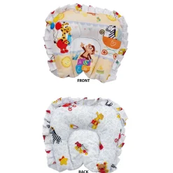 Baby Moo Zebra in Pram Velvet Side Bolster And U Shape Matching Pillow Set - Yellow