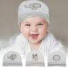 Baby Moo Zoo Animals Organic Soft Cotton Caps - White