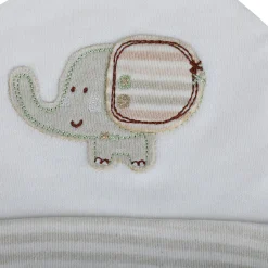Baby Moo Zoo Animals Organic Soft Cotton Caps - White
