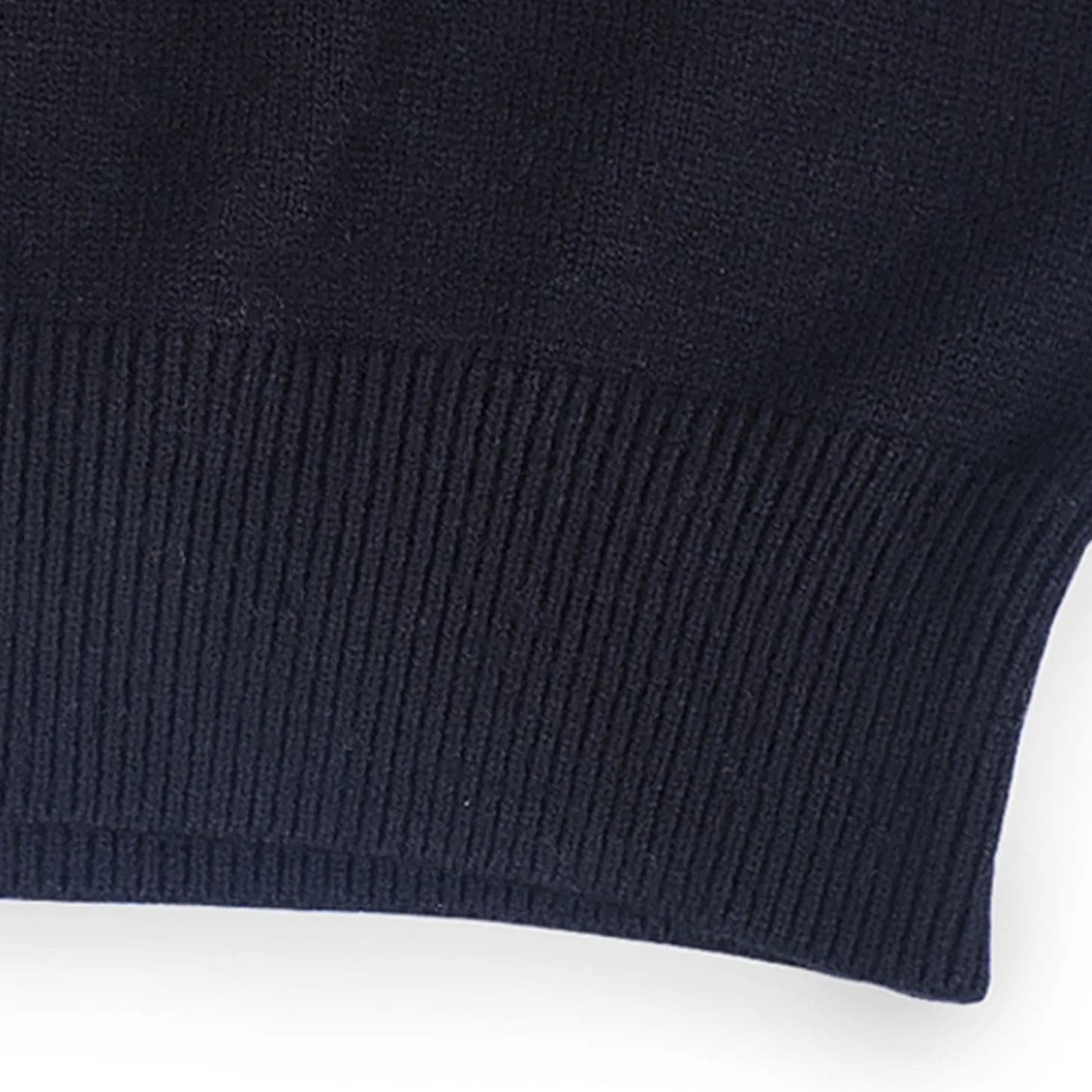 Basic Polo Neck Ribbed Premium Full Sleeves Knitted Kids Sweater - Black