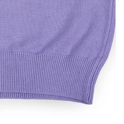 Basic Polo Neck Ribbed Premium Full Sleeves Knitted Kids Sweater - Purple