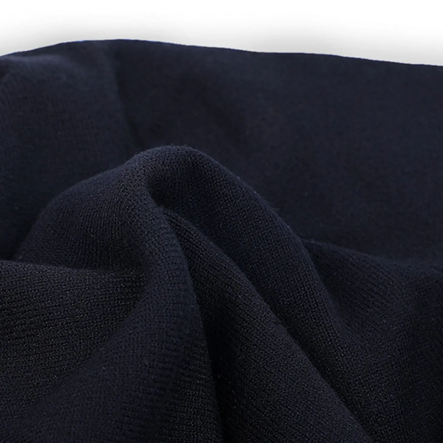 Basic Polo Neck Ribbed Premium Full Sleeves Knitted Kids Sweater - Black