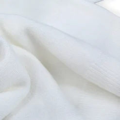 Basic Polo Neck Ribbed Premium Full Sleeves Knitted Kids Sweater - White