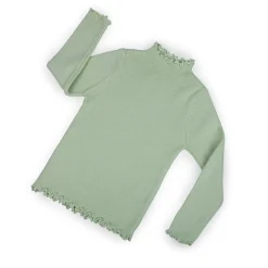 Basic Ribbed Premium Full Sleeves Knitted Kids Sweater - Green