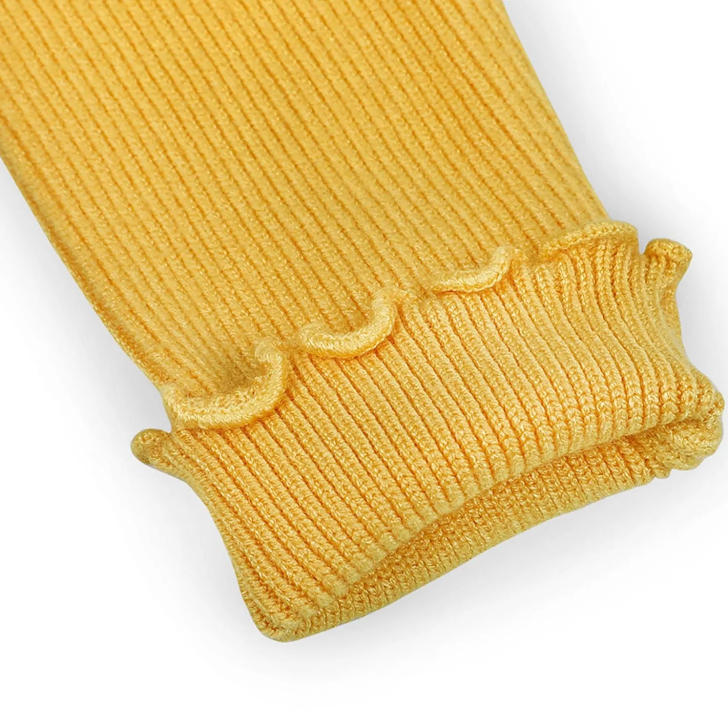 Basic Ribbed Premium Full Sleeves Knitted Kids Sweater - Yellow