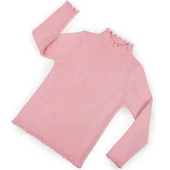 Basic Ribbed Premium Full Sleeves Knitted Kids Sweater - Pink