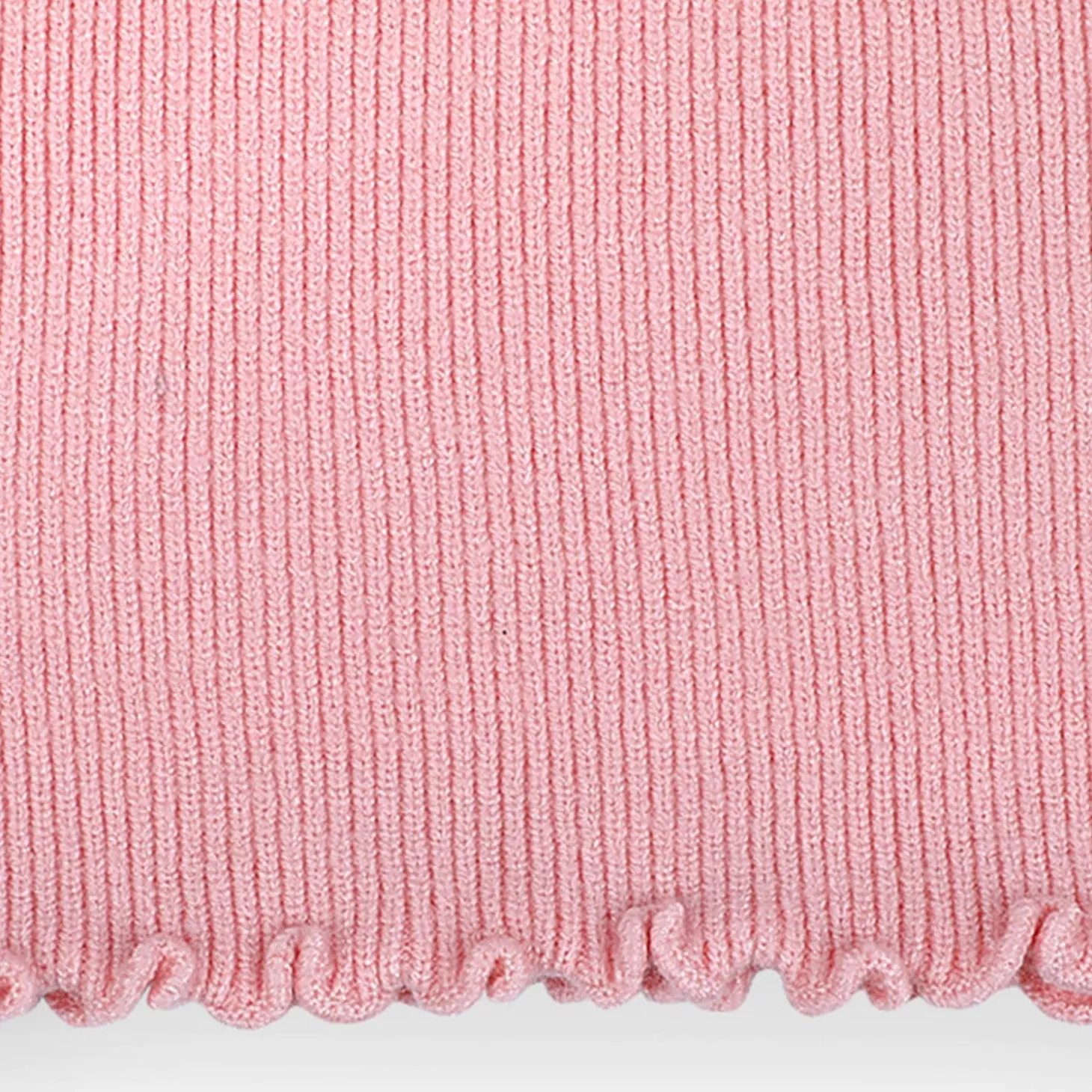 Basic Ribbed Premium Full Sleeves Knitted Kids Sweater - Pink