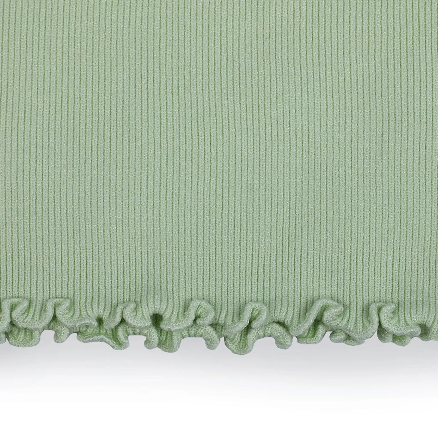 Basic Ribbed Premium Full Sleeves Knitted Kids Sweater - Green