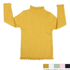 Basic Ribbed Premium Full Sleeves Knitted Kids Sweater - Yellow