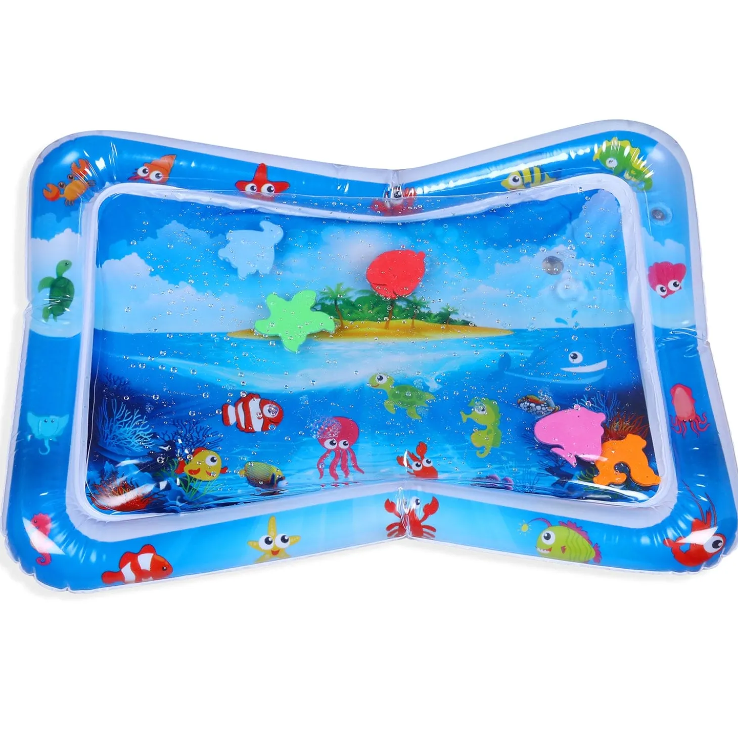 Beach Please Inflatable Tummy Time Mat Water Play Mat - Blue