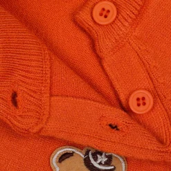 Bear Embroidery Premium Full Sleeves Knitted Sweater - Orange