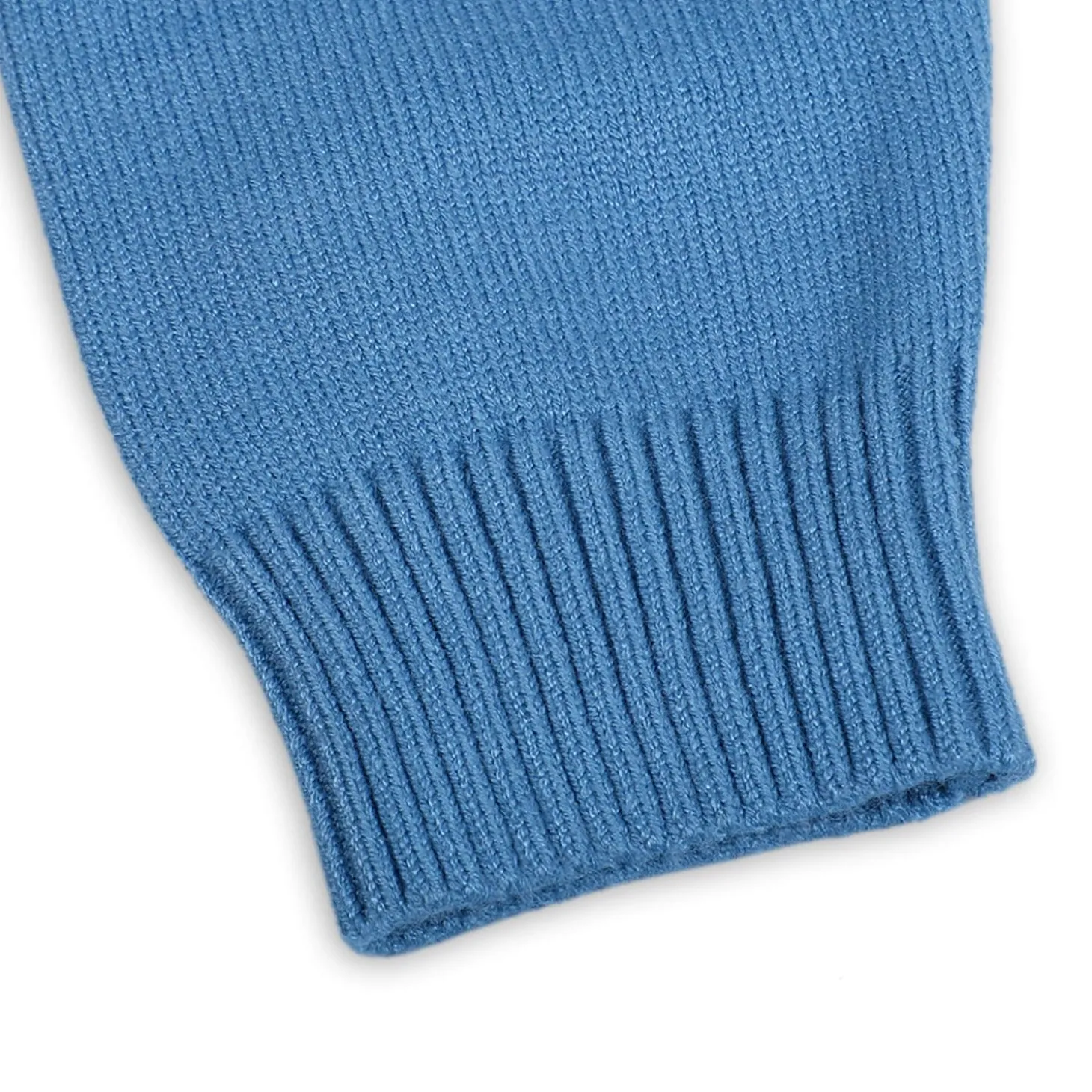 Bear Embroidery Premium Full Sleeves Knitted Sweater - Blue