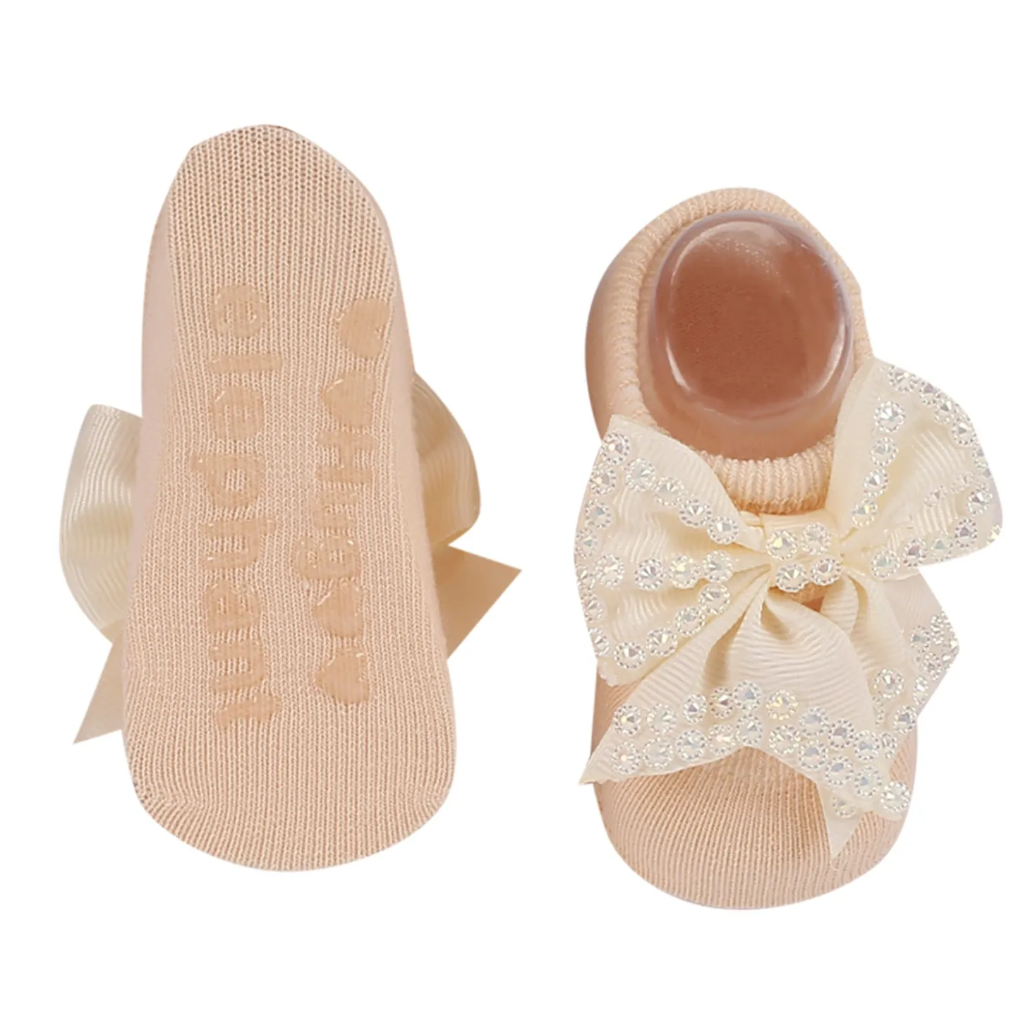 Bedazzled Cream Headband And Socks Set