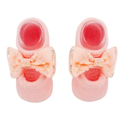 Bedazzled Peach Headband And Socks Set