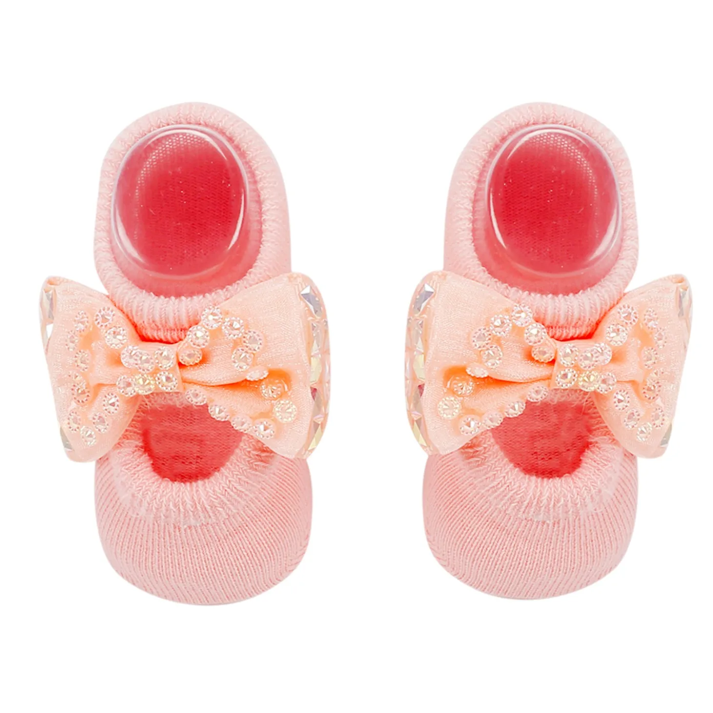 Bedazzled Peach Headband And Socks Set