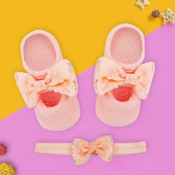 Bedazzled Pink Headband And Socks Set