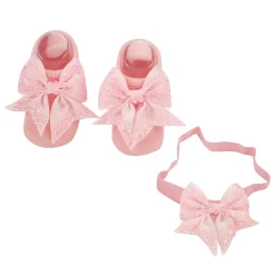 Bedazzled Pink Headband And Socks Set