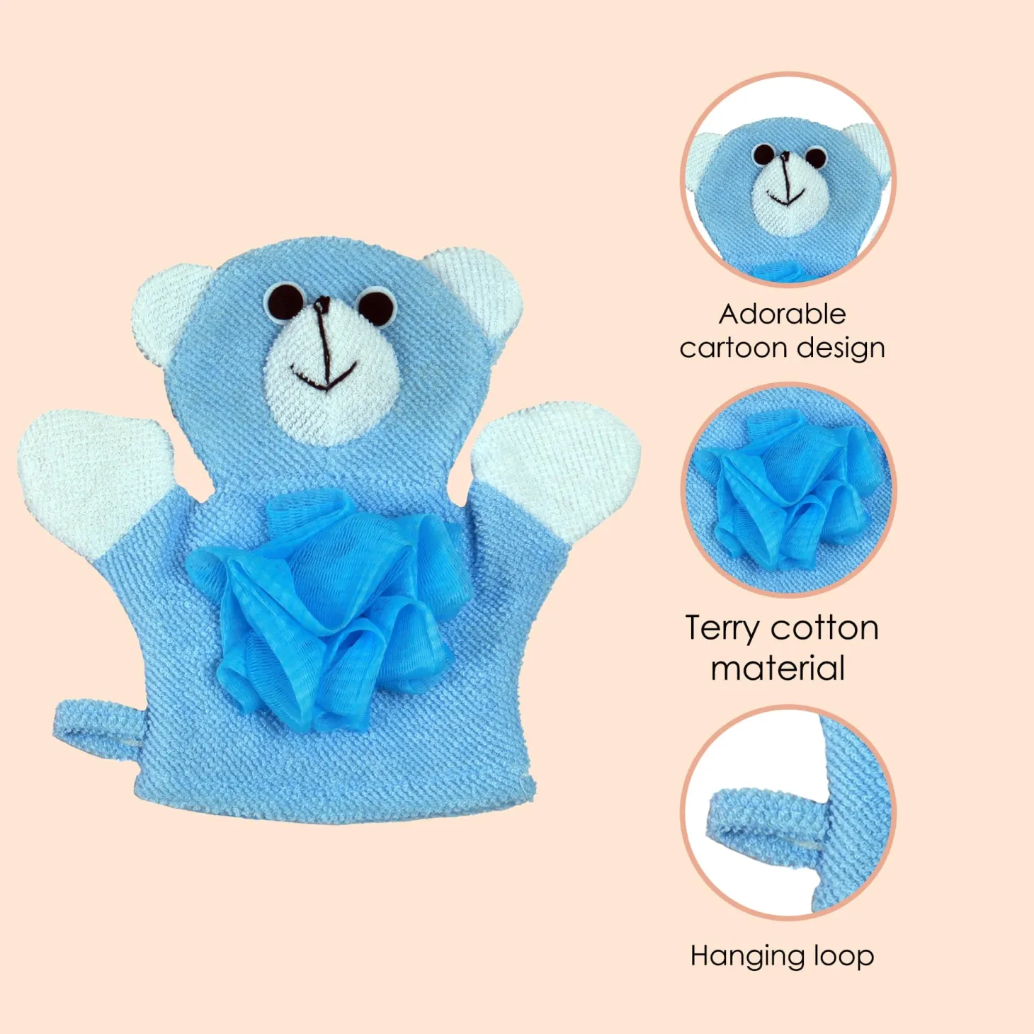 BFF Bear Blue Cartoon Bath Glove