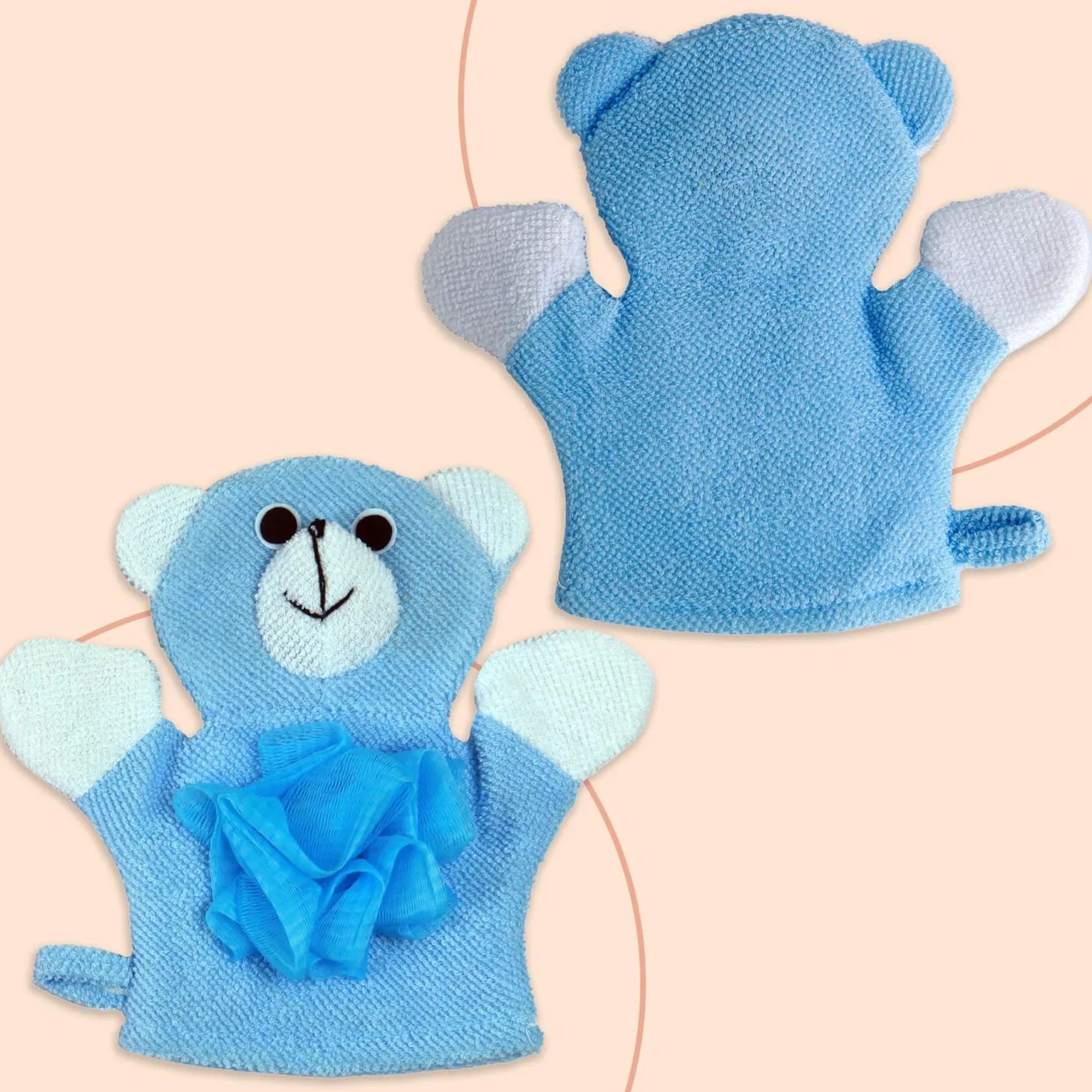 BFF Bear Blue Cartoon Bath Glove