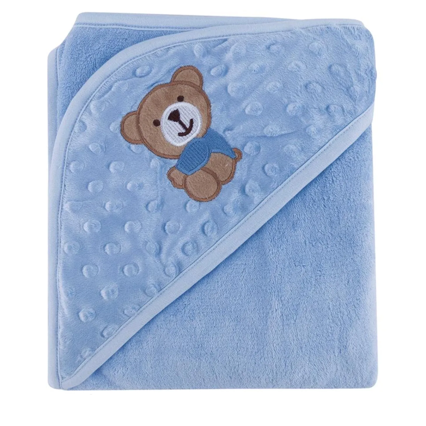 BFF Bear Blue Hooded Bubble Blanket