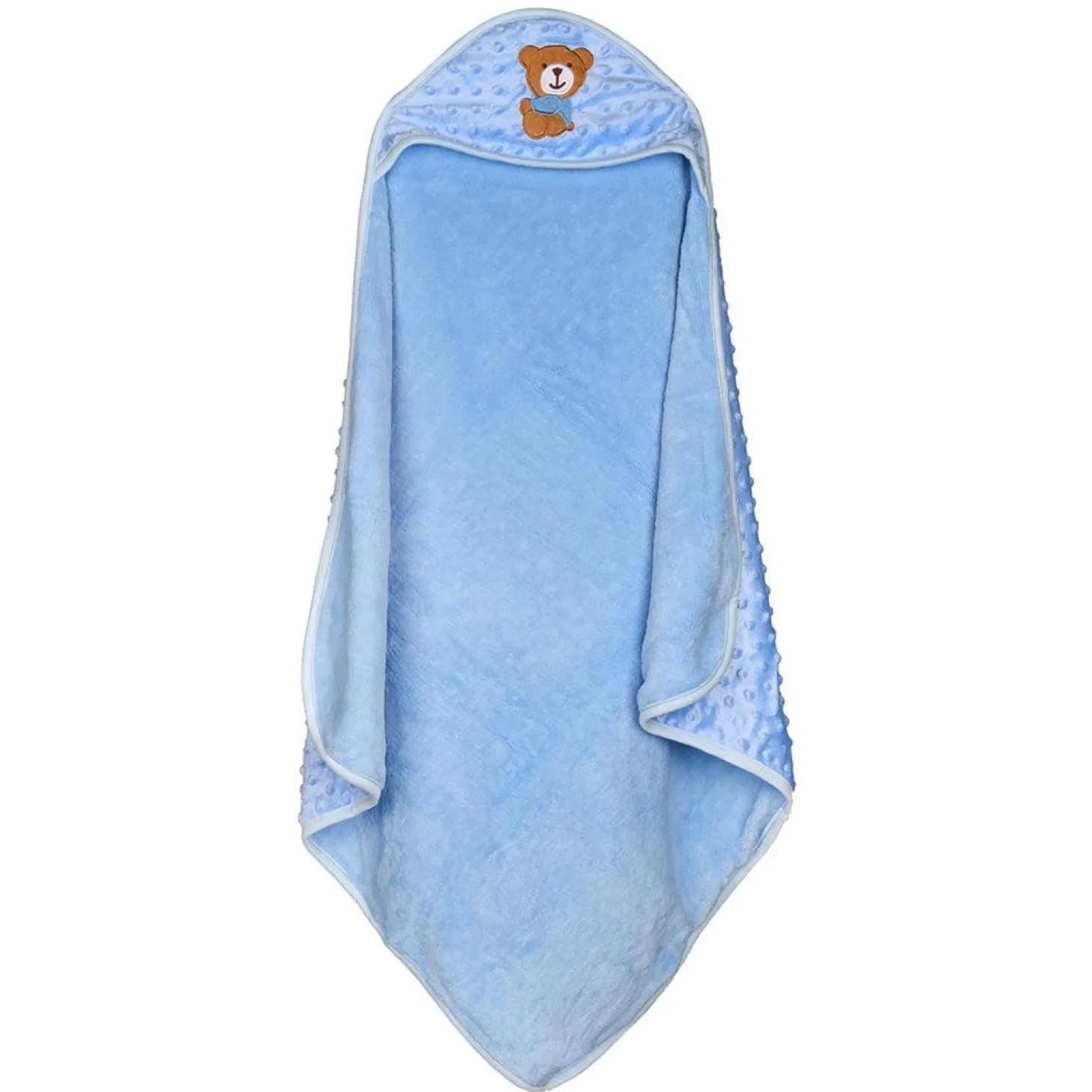 BFF Bear Blue Hooded Bubble Blanket