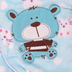 BFF Bear Blue Winter Quilted Hooded Romper