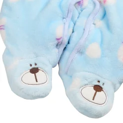 BFF Bear Blue Winter Quilted Hooded Romper