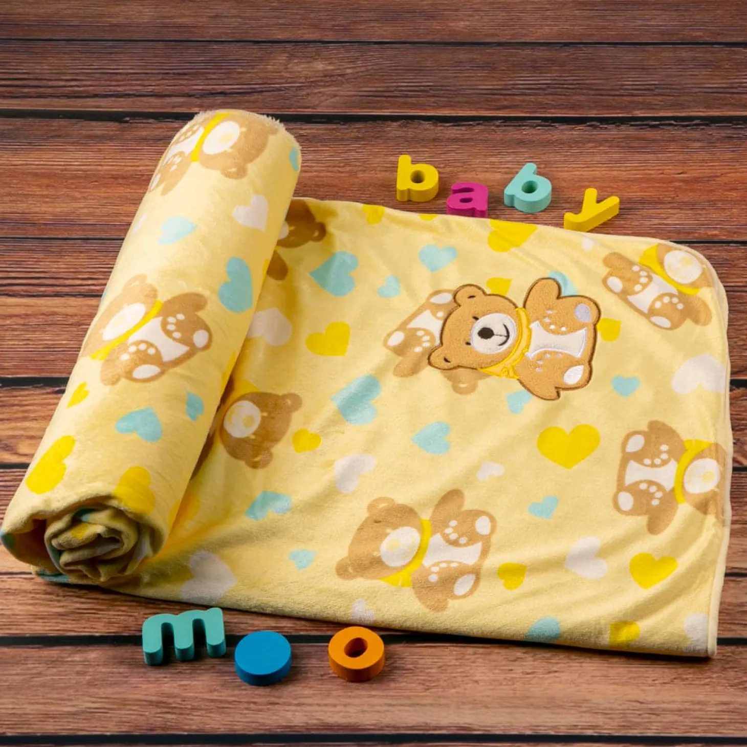 BFF Bear Yellow Fur Blanket