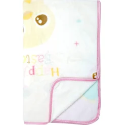 Big Eyed Friends White And Pink Blanket