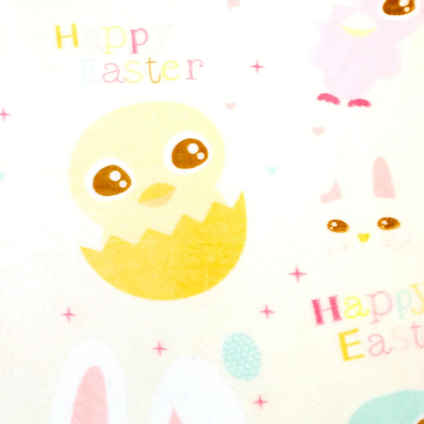 Big Eyed Friends White And Pink Blanket