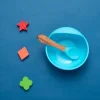 Blue Silicon Bowl And Spoon Set